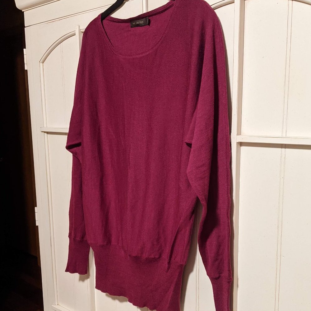 The Limited Wool Dolman Sweater Berry Color L Excellent Condition!
